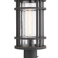 Z-Lite Jordan 10" W x 20" H 1-Light Oil Rubbed Bronze Outdoor Post Mount Fixture and Square Pier Mount With Clear Seedy Glass Shade