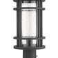 Z-Lite Jordan 10" W x 20" H 1-Light Oil Rubbed Bronze Outdoor Post Mount Fixture and Square Pier Mount With Clear Seedy Glass Shade