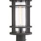 Z-Lite Jordan 10" W x 20" H 1-Light Oil Rubbed Bronze Outdoor Post Mount Fixture and Square Pier Mount With Clear Seedy Glass Shade