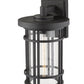 Z-Lite Jordan 12" 1-Light Black Outdoor Wall Sconce With Clear Seedy Glass Shade