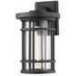 Z-Lite Jordan 12" 1-Light Black Outdoor Wall Sconce With Clear Seedy Glass Shade