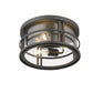 Z-Lite Jordan 12" 3-Light Black Aluminum Outdoor Flush Mount With Clear Seedy Glass Shade