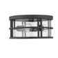 Z-Lite Jordan 12" 3-Light Black Aluminum Outdoor Flush Mount With Clear Seedy Glass Shade