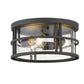 Z-Lite Jordan 12" 3-Light Black Aluminum Outdoor Flush Mount With Clear Seedy Glass Shade