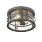 Z-Lite Jordan 12" 3-Light Oil Rubbed Bronze Aluminum Outdoor Flush Mount With Clear Seedy Glass Shade