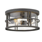 Z-Lite Jordan 12" 3-Light Oil Rubbed Bronze Aluminum Outdoor Flush Mount With Clear Seedy Glass Shade