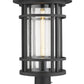 Z-Lite Jordan 12" W x 22" H 1-Light Black Outdoor Post Mount Fixture and Round Pier Mount With Clear Seedy Glass Shade