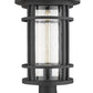 Z-Lite Jordan 12" W x 22" H 1-Light Black Outdoor Post Mount Fixture and Round Pier Mount With Clear Seedy Glass Shade