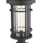 Z-Lite Jordan 12" W x 22" H 1-Light Black Outdoor Post Mount Fixture and Square Pier Mount With Clear Seedy Glass Shade