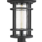 Z-Lite Jordan 12" W x 22" H 1-Light Black Outdoor Post Mount Fixture and Square Pier Mount With Clear Seedy Glass Shade