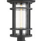 Z-Lite Jordan 12" W x 22" H 1-Light Black Outdoor Post Mount Fixture and Square Pier Mount With Clear Seedy Glass Shade
