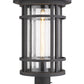 Z-Lite Jordan 12" W x 22" H 1-Light Oil Rubbed Bronze Outdoor Post Mount Fixture and Square Pier Mount With Clear Seedy Glass Shade