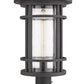 Z-Lite Jordan 12" W x 22" H 1-Light Oil Rubbed Bronze Outdoor Post Mount Fixture and Square Pier Mount With Clear Seedy Glass Shade
