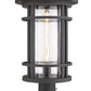 Z-Lite Jordan 12" W x 22" H 1-Light Oil Rubbed Bronze Outdoor Post Mount Fixture and Square Pier Mount With Clear Seedy Glass Shade