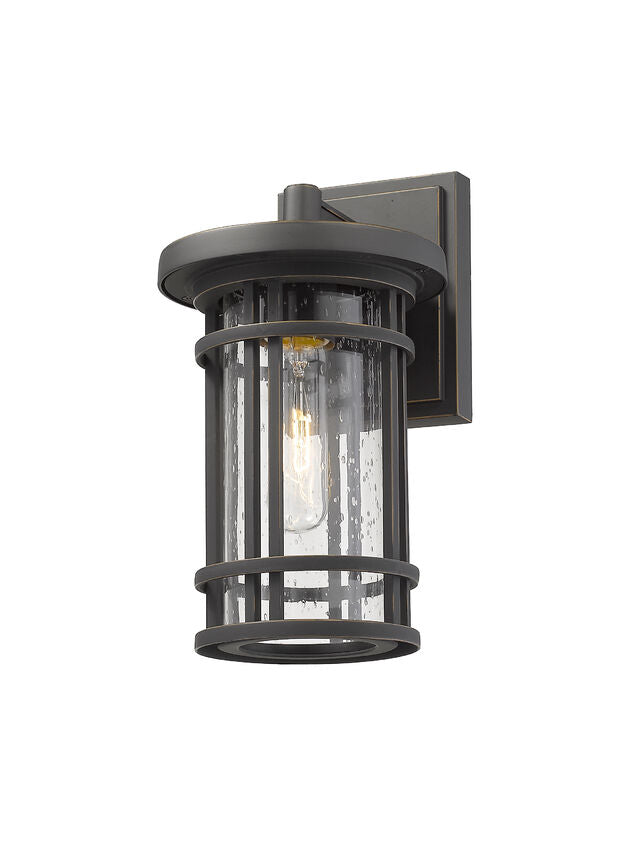 Z-Lite Jordan 6" 1-Light Oil Rubbed Bronze Outdoor Wall Sconce With Clear Seedy Glass Shade