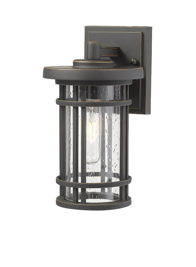 Z-Lite Jordan 6" 1-Light Oil Rubbed Bronze Outdoor Wall Sconce With Clear Seedy Glass Shade