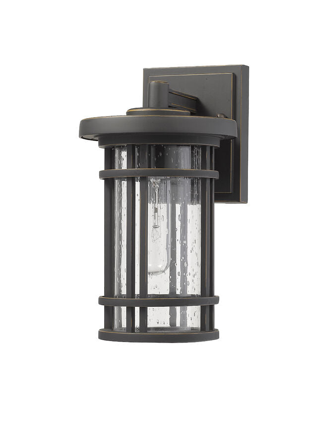 Z-Lite Jordan 6" 1-Light Oil Rubbed Bronze Outdoor Wall Sconce With Clear Seedy Glass Shade