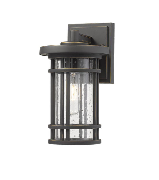 Z-Lite Jordan 6" 1-Light Oil Rubbed Bronze Outdoor Wall Sconce With Clear Seedy Glass Shade