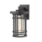Z-Lite Jordan 8" 1-Light Black Outdoor Wall Sconce With Clear Seedy Glass Shade