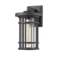 Z-Lite Jordan 8" 1-Light Black Outdoor Wall Sconce With Clear Seedy Glass Shade