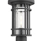 Z-Lite Jordan 8" W x 15" H 1-Light Black Outdoor Post Mount Fixture With Clear Seedy Glass Shade