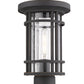 Z-Lite Jordan 8" W x 15" H 1-Light Oil Rubbed Bronze Outdoor Post Mount Fixture With Clear Seedy Glass Shade