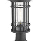 Z-Lite Jordan 8" W x 17" H 1-Light Black Outdoor Post Mount Fixture and Round Pier Mount With Clear Seedy Glass Shade