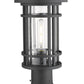 Z-Lite Jordan 8" W x 17" H 1-Light Black Outdoor Post Mount Fixture and Round Pier Mount With Clear Seedy Glass Shade