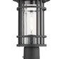 Z-Lite Jordan 8" W x 17" H 1-Light Black Outdoor Post Mount Fixture and Round Pier Mount With Clear Seedy Glass Shade