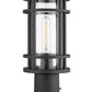 Z-Lite Jordan 8" W x 17" H 1-Light Black Outdoor Post Mount Fixture and Round Pier Mount With Clear Seedy Glass Shade
