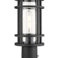 Z-Lite Jordan 8" W x 17" H 1-Light Black Outdoor Post Mount Fixture and Round Pier Mount With Clear Seedy Glass Shade