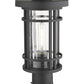 Z-Lite Jordan 8" W x 17" H 1-Light Black Outdoor Post Mount Fixture and Square Pier Mount With Clear Seedy Glass Shade