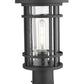 Z-Lite Jordan 8" W x 17" H 1-Light Black Outdoor Post Mount Fixture and Square Pier Mount With Clear Seedy Glass Shade