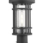 Z-Lite Jordan 8" W x 17" H 1-Light Black Outdoor Post Mount Fixture and Square Pier Mount With Clear Seedy Glass Shade