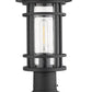 Z-Lite Jordan 8" W x 17" H 1-Light Black Outdoor Post Mount Fixture and Square Pier Mount With Clear Seedy Glass Shade