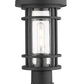 Z-Lite Jordan 8" W x 17" H 1-Light Black Outdoor Post Mount Fixture and Square Pier Mount With Clear Seedy Glass Shade