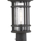 Z-Lite Jordan 8" W x 17" H 1-Light Oil Rubbed Bronze Outdoor Post Mount Fixture and Square Pier Mount With Clear Seedy Glass Shade