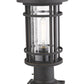 Z-Lite Jordan 8" W x 17" H 1-Light Oil Rubbed Bronze Outdoor Post Mount Fixture and Square Pier Mount With Clear Seedy Glass Shade