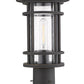 Z-Lite Jordan 8" W x 17" H 1-Light Oil Rubbed Bronze Outdoor Post Mount Fixture and Square Pier Mount With Clear Seedy Glass Shade