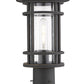Z-Lite Jordan 8" W x 17" H 1-Light Oil Rubbed Bronze Outdoor Post Mount Fixture and Square Pier Mount With Clear Seedy Glass Shade