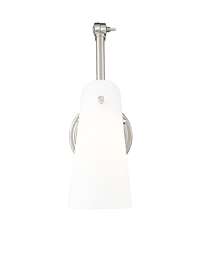 Z-Lite Julia 5" 1-Light Brushed Nickel Steel and Opal Glass Shade Wall Sconce