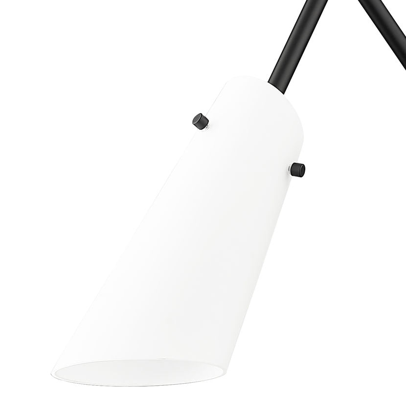 Z-Lite Julia 5" 1-Light Matte Black Steel and Opal Glass Shade Wall Sconce