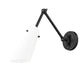Z-Lite Julia 5" 1-Light Matte Black Steel and Opal Glass Shade Wall Sconce