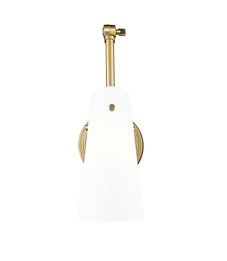 Z-Lite Julia 5" 1-Light Modern Gold Steel and Opal Glass Shade Wall Sconce