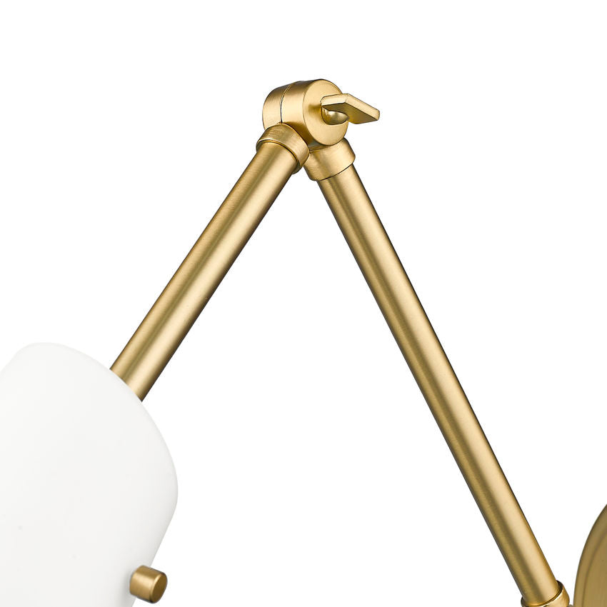 Z-Lite Julia 5" 1-Light Modern Gold Steel and Opal Glass Shade Wall Sconce
