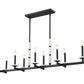 Z-Lite Kaden 10-Light Candelabra Bulb Base Matte Black Steel Frame Stone Alabaster Linear Chandelier