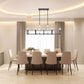 Z-Lite Kaden 10-Light Candelabra Bulb Base Matte Black Steel Frame Stone Alabaster Linear Chandelier