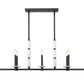 Z-Lite Kaden 10-Light Candelabra Bulb Base Matte Black Steel Frame Stone Alabaster Linear Chandelier
