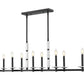 Z-Lite Kaden 10-Light Candelabra Bulb Base Matte Black Steel Frame Stone Alabaster Linear Chandelier