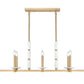 Z-Lite Kaden 10-Light Candelabra Bulb Base Modern Gold Steel Frame Stone Alabaster Linear Chandelier